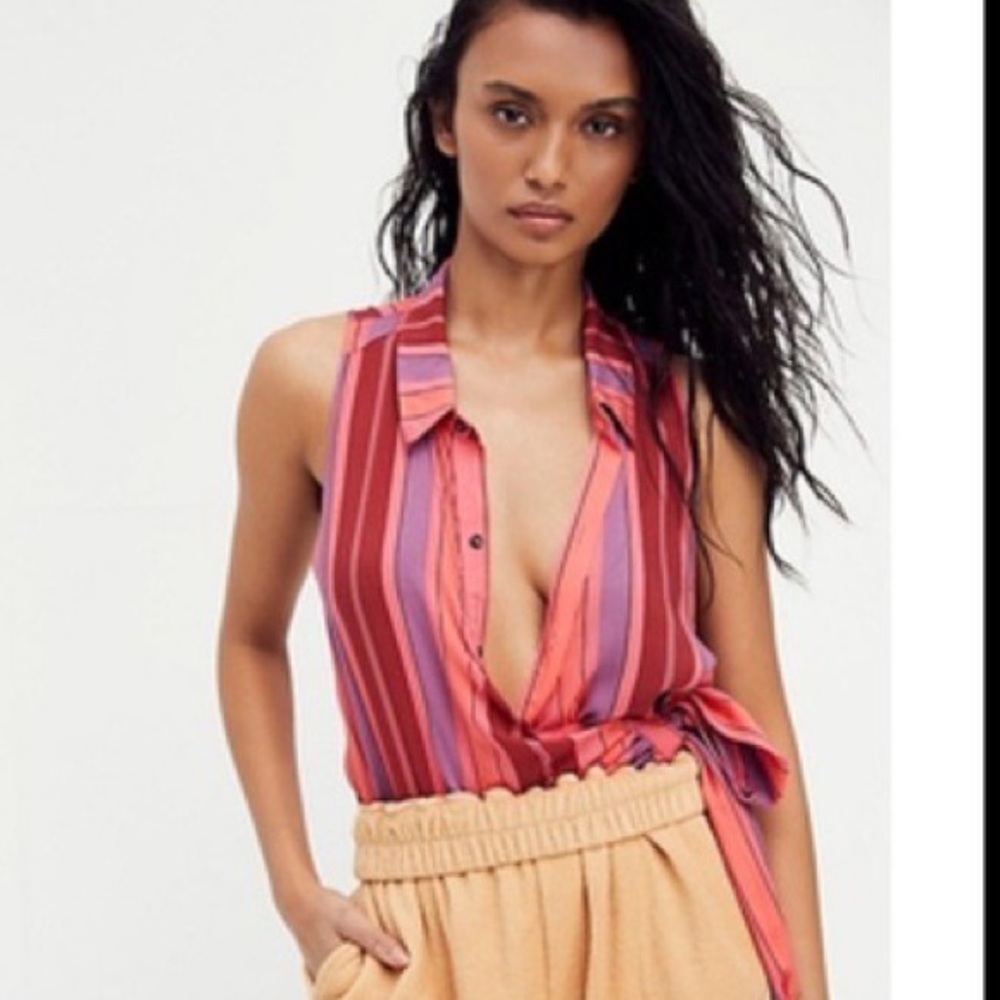 Free People Mackenzie Wrap Button-Up Top